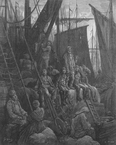機内で 作： Gustave after Dore